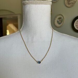 Kendra Scott Gold Adjustable Necklace with Blue "December" Gemstone